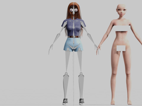 Cute teen woman V26334 Modèle 3D
