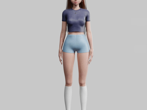 Cute teen woman V26334 Modèle 3D