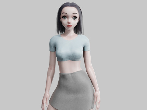 Cute Young Woman V22804 3Dモデル
