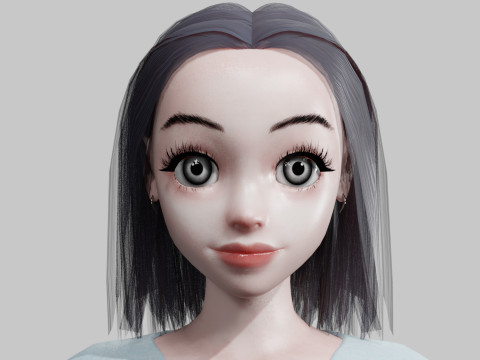 Cute Young Woman V22804 3D-Modell