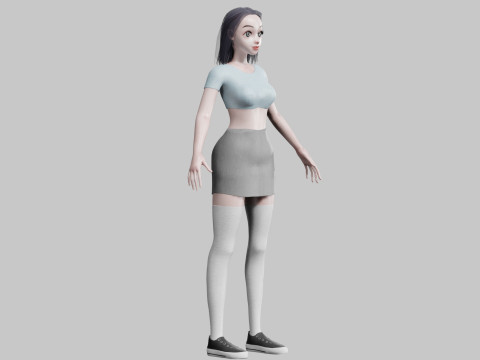 Cute Young Woman V22804 3D-Modell