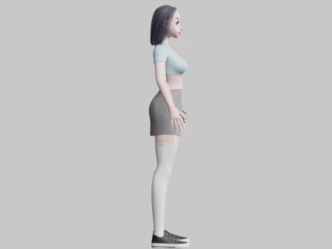 Cute Young Woman V22804 3D Model