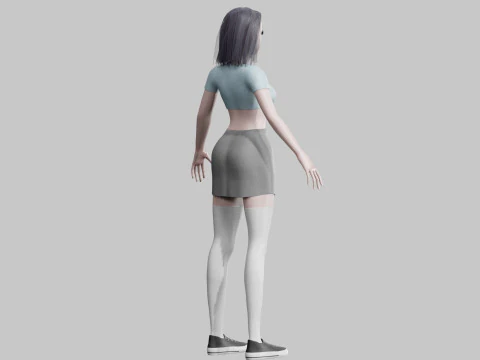 Cute Young Woman V22804 3D Model