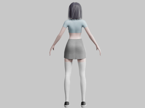 Cute Young Woman V22804 3D-Modell