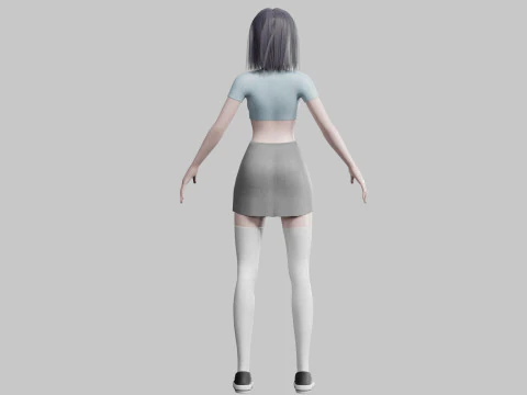 Cute Young Woman V22804 3D Model