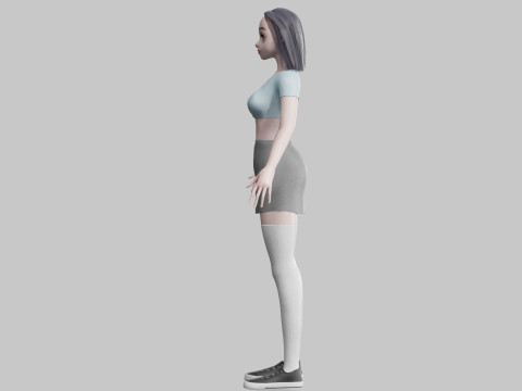 Cute Young Woman V22804 3D-Modell