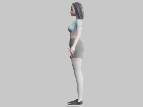 Cute Young Woman V22804 3D Model