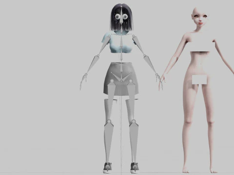Cute Young Woman V22804 3D Model