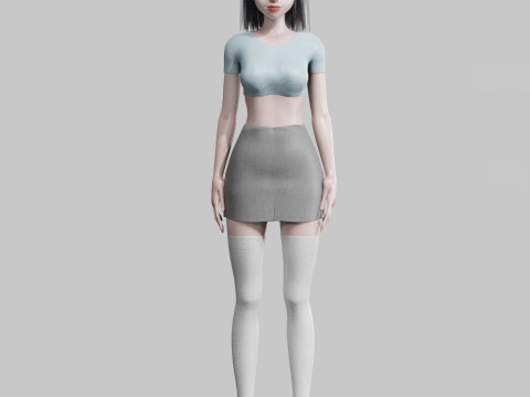 Cute Young Woman V22804 3D-Modell