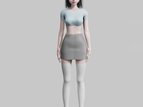 Cute Young Woman V22804 3D Model