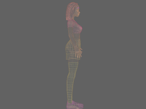 Cute Young Woman V22804 3D-Modell