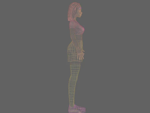 Cute Young Woman V22804 3D Model