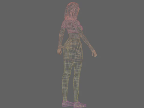 Cute Young Woman V22804 3D Model