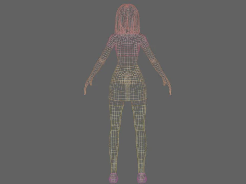 Cute Young Woman V22804 3D Model