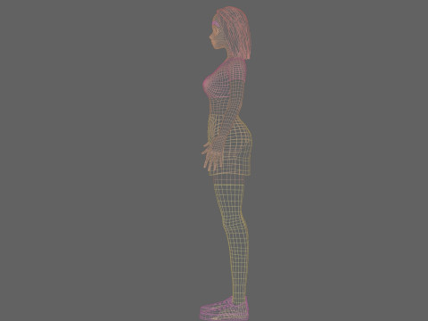 Cute Young Woman V22804 3D-Modell