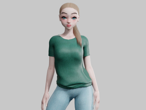 Pretty Beautiful woman V15925 3D Model