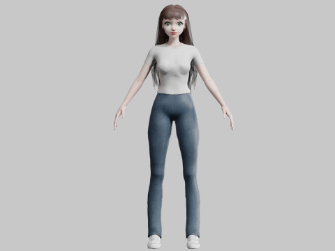 Pretty Cartoon woman V27591 Modelo 3D