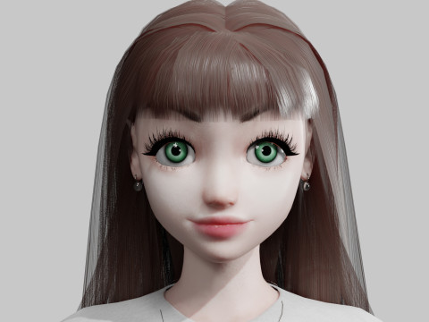 Pretty Cartoon woman V27591 Modelo 3D