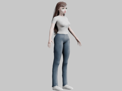 Pretty Cartoon woman V27591 Modelo 3D