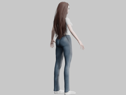 Pretty Cartoon woman V27591 Modelo 3D