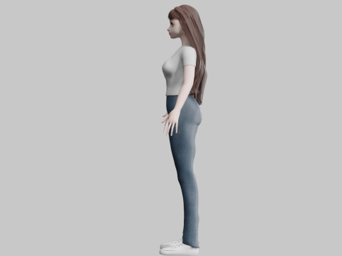 Pretty Cartoon woman V27591 Modelo 3D