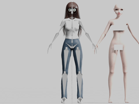 Pretty Cartoon woman V27591 Modelo 3D