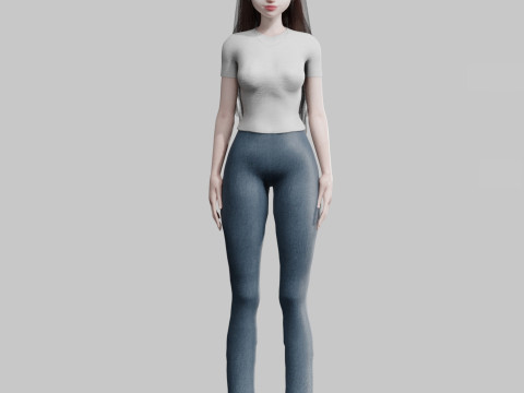 Pretty Cartoon woman V27591 Modelo 3D