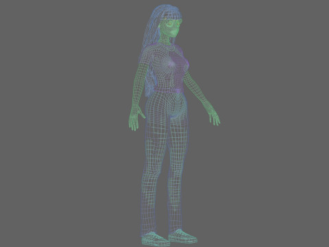 Pretty Cartoon woman V27591 Modelo 3D