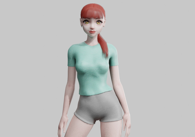 Pretty classic woman V18789 3D Model .c4d .max .obj .3ds .fbx .stl .blend