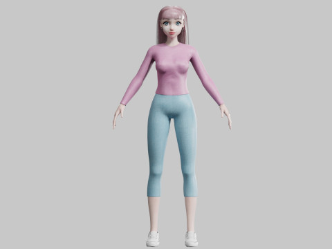 Pretty cool woman V23488 3D 모델