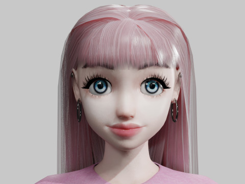 Pretty cool woman V23488 3D 모델