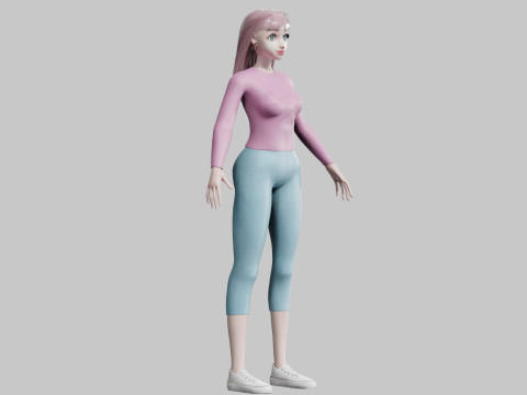 Pretty cool woman V23488 3D 모델