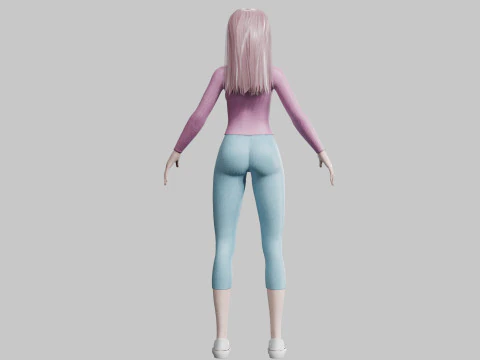 Pretty cool woman V23488 3D Model