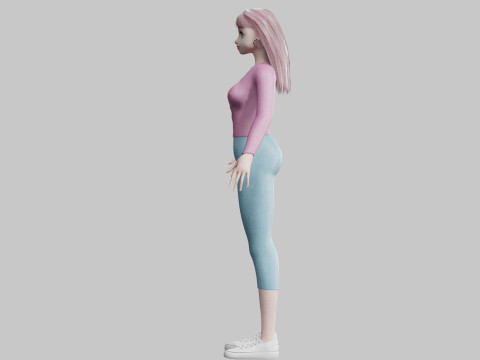 Pretty cool woman V23488 3D 모델