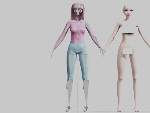 Pretty cool woman V23488 3D 모델