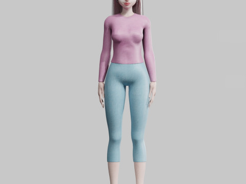 Pretty cool woman V23488 3D 모델
