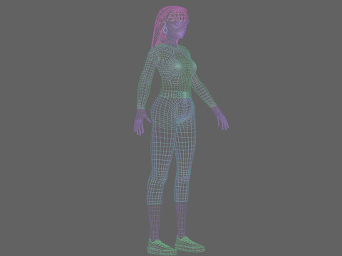 Pretty cool woman V23488 3D 모델