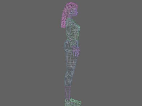 Pretty cool woman V23488 3D 모델