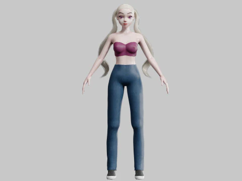 Pretty cute Woman V21862 3D Model