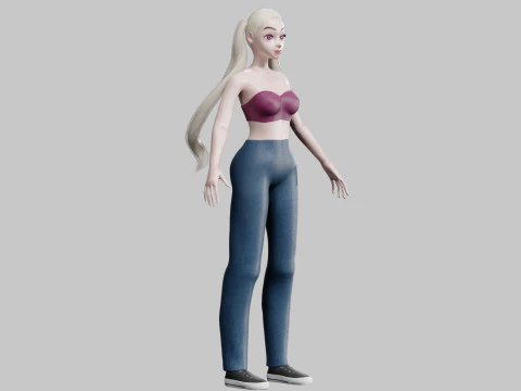 Pretty cute Woman V21862 3D Model