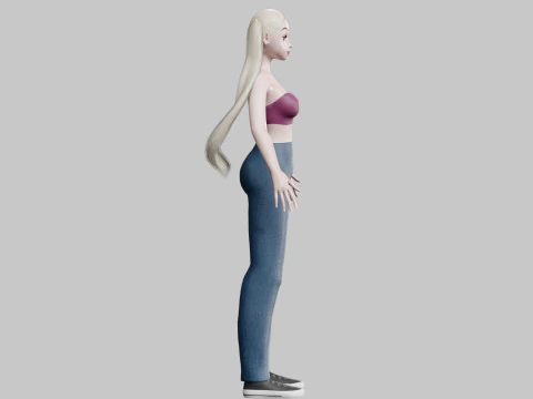 Pretty cute Woman V21862 3D Model