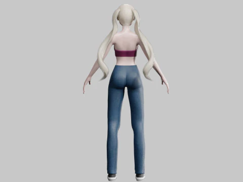 Pretty cute Woman V21862 3D Model