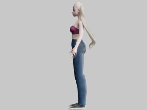 Pretty cute Woman V21862 3D Model