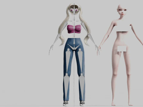 Pretty cute Woman V21862 3D Model