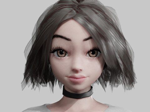 Pretty stylized woman V25517 3D Model
