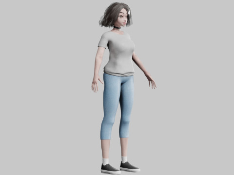 Pretty stylized woman V25517 3D Model