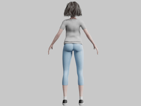 Pretty stylized woman V25517 3D Model