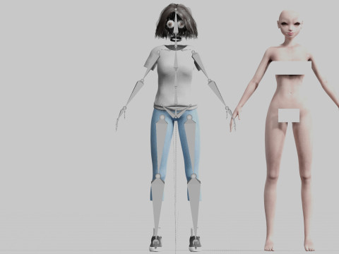 Pretty stylized woman V25517 3D Model