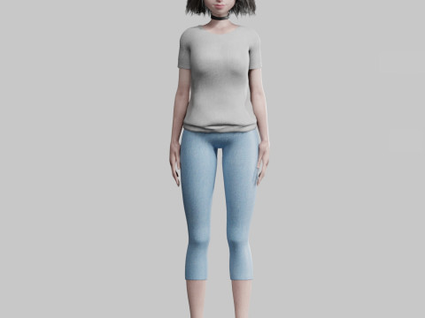 Pretty stylized woman V25517 3D Model