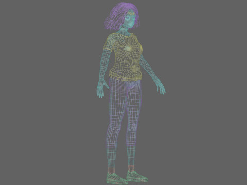 Pretty stylized woman V25517 3D Model
